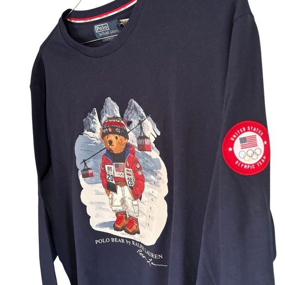 Polo Ralph Lauren Men’s 2026 Team USA POLO Bear L/S T Shirt Size Large NWT - Picture 5 of 6